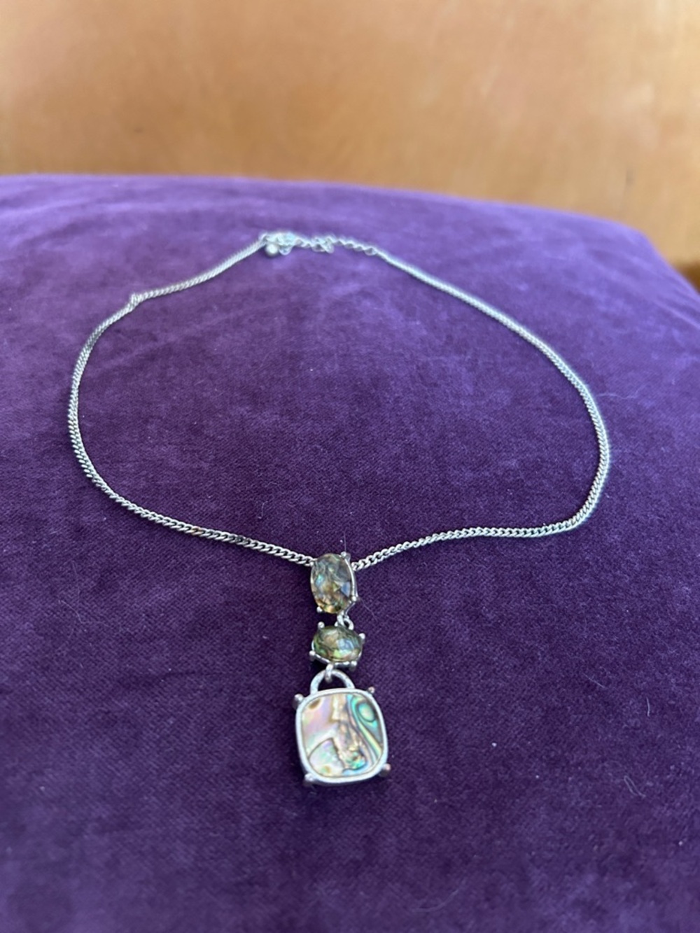 Silver Abalone Pendant Necklace